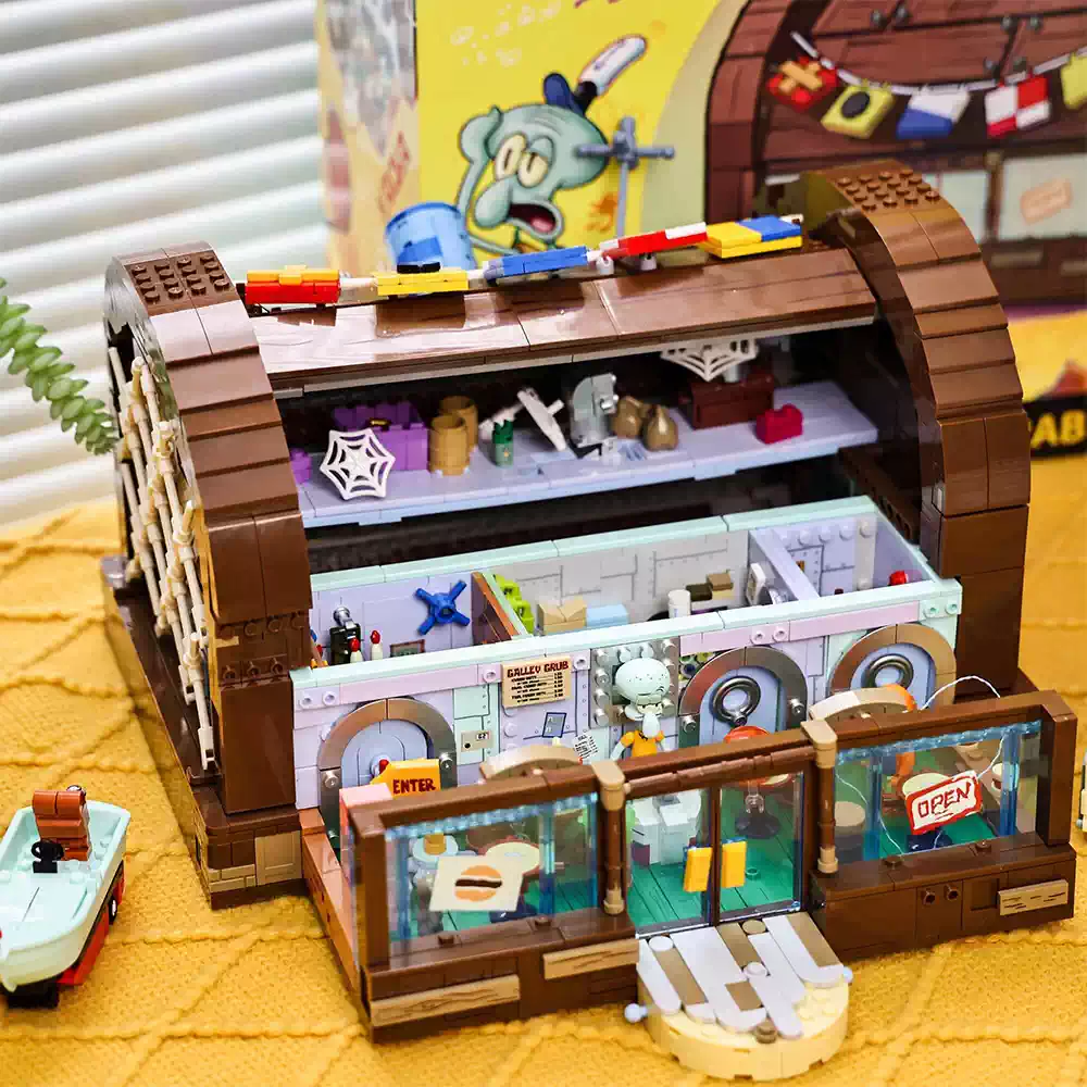 Kids Xbox Toys - スポンジボブ クラスティクラブ エリアX 組み立てブロックセット インタラクティブブロックおもちゃ バーガーレストランモデル
