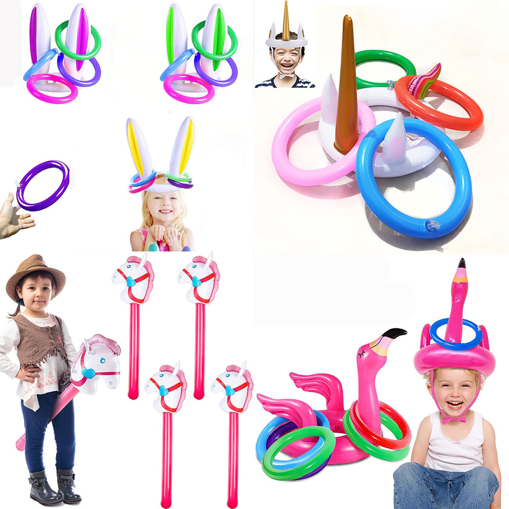 子供のための膨脹可能なきらびやかな風船,虹の頭の形をしたおも - Kids Toys Horse のレビューと価格