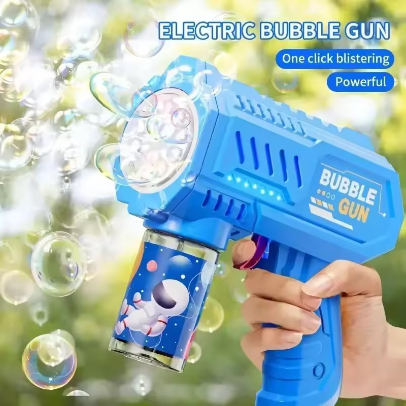 Kids Toys Packaging - 自動バブルマシン、多穴バブルブロワー、バブル液付き、子供用屋外玩具、ギフトボックス包装、対象年齢3歳以上