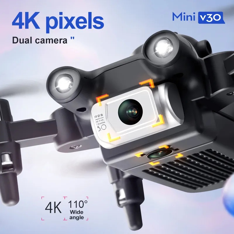 ミニV30 WiFi 4K HDデュアルカメラ搭載 障害物回 - Rc Helicopter Mini のレビューと価格