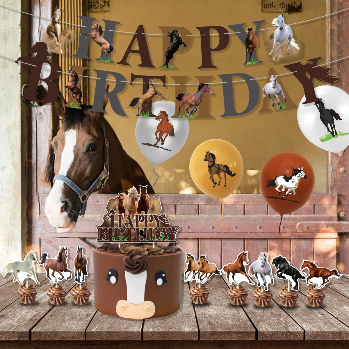 競馬誕生日パーティーの装飾巨大な馬ホイルバルーン大きな馬の頭 - Kids Toys Horse のレビューと価格