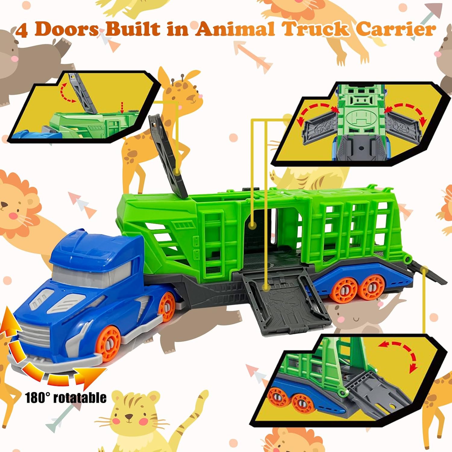 恐竜動物輸送車両おもちゃセットには、輸送車両1台、恐竜または - Kids Toys Under 1 Year のレビューと価格