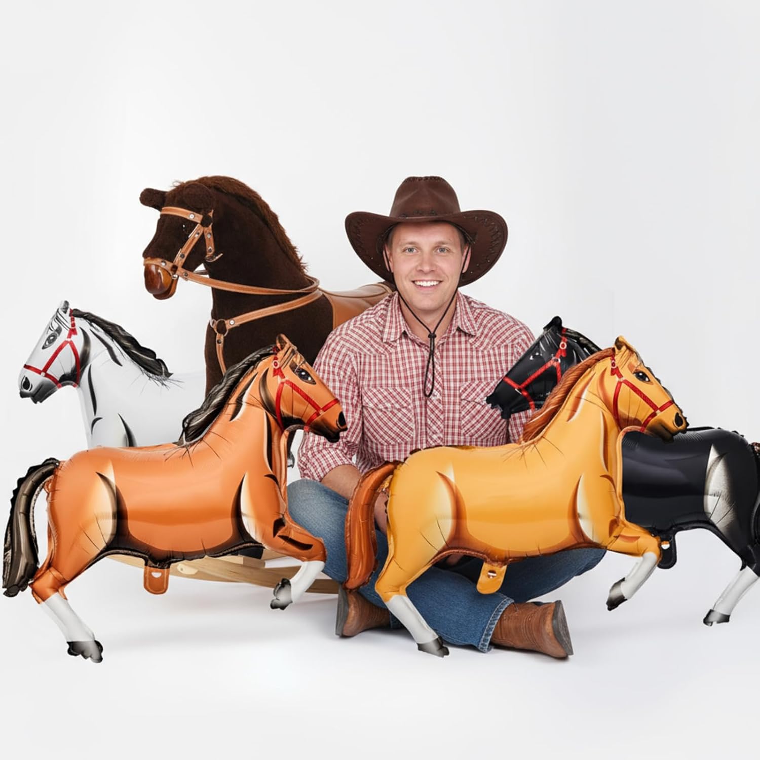 馬のホイルバルーン ウェスタンカウボーイテーマパーティー飾り - Kids Toys Horse のレビューと価格