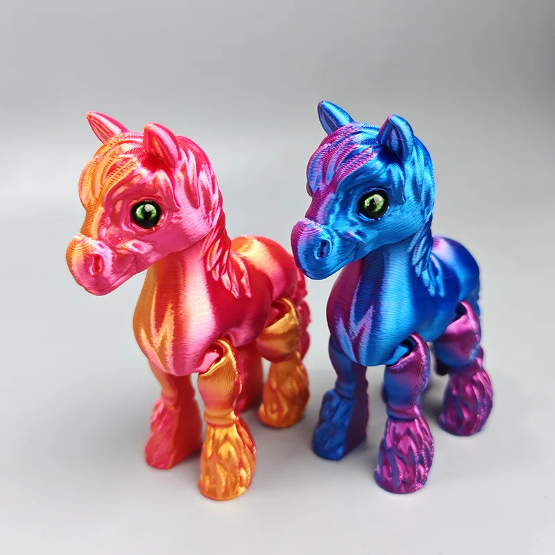 3D プリント多関節可動馬動物ミニかわいいストレスリリーフお - Kids Toys Horse のレビューと価格