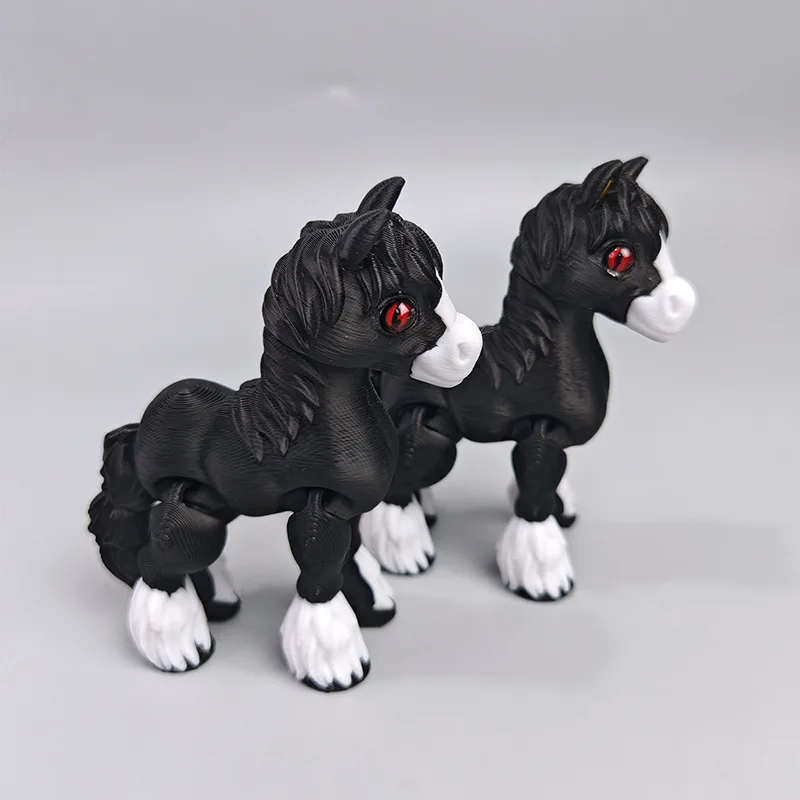 3D プリント多関節可動馬動物ミニかわいいストレスリリーフお - Kids Toys Horse のレビューと価格