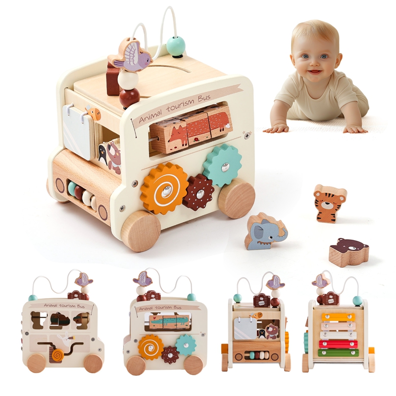 モンテッソーリ木製子供用おもちゃ ビジーボックス 知育玩具  - Kids Toys 2 Year Old のレビューと価格