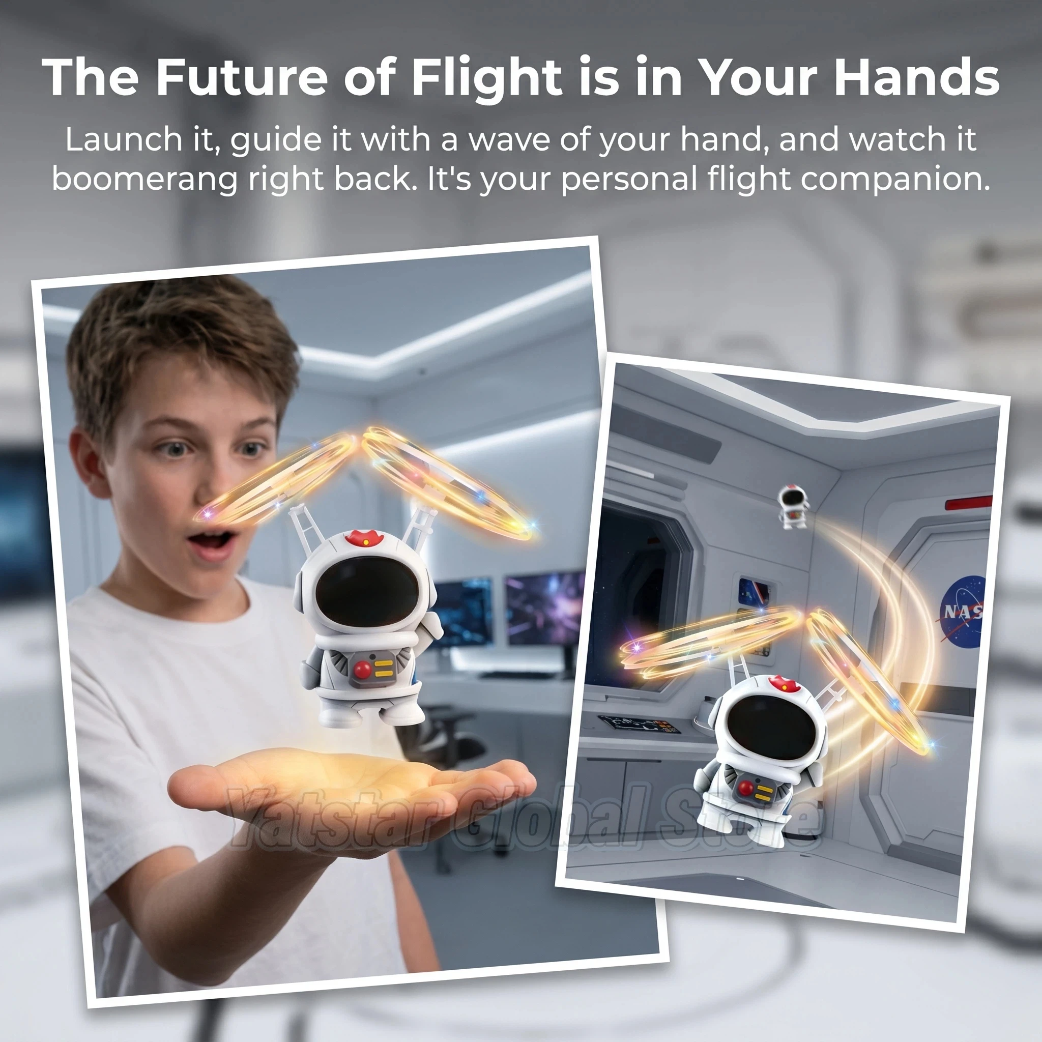 クリエイティブなミニ宇宙飛行士ドローン、宇宙飛行士フライング - Kids Toys Helicopter のレビューと価格