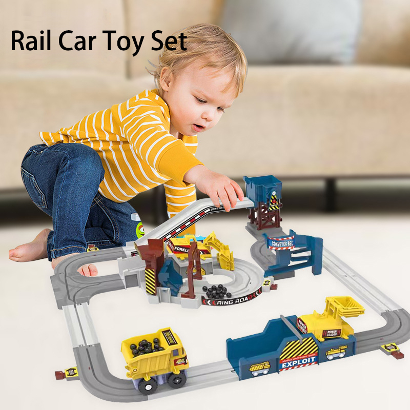 アドベンチャー動力鉄道車両レースレールセット電気工学車両玩具 - Kids Toys Under 1 Year のレビューと価格