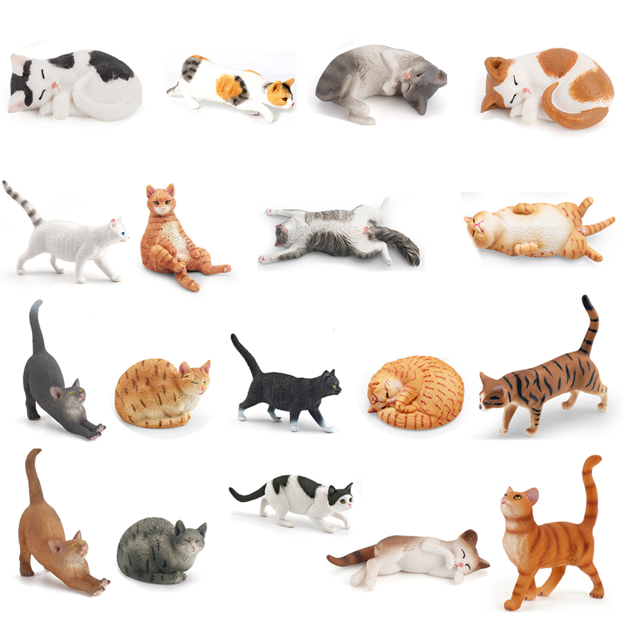 リアルなかわいい子猫怠惰な牧歌的な猫ワイヤーヘア猫モデルフィ - Kids Toys Under 1 Year のレビューと価格