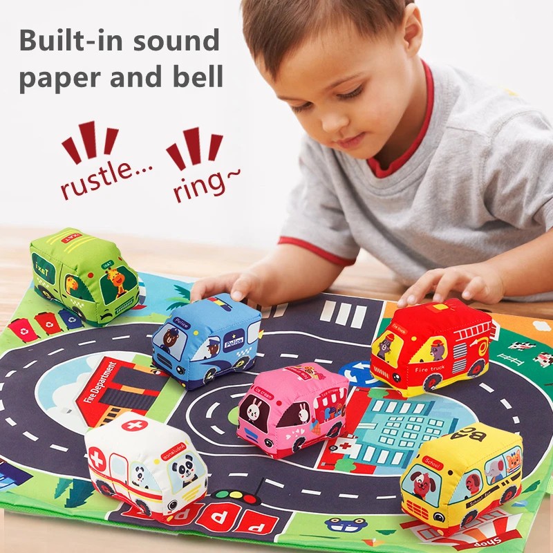 赤ちゃん,幼児,男の子,女の子のためのマットと車両が付いた柔 - Kids Toys 2 Year Old のレビューと価格