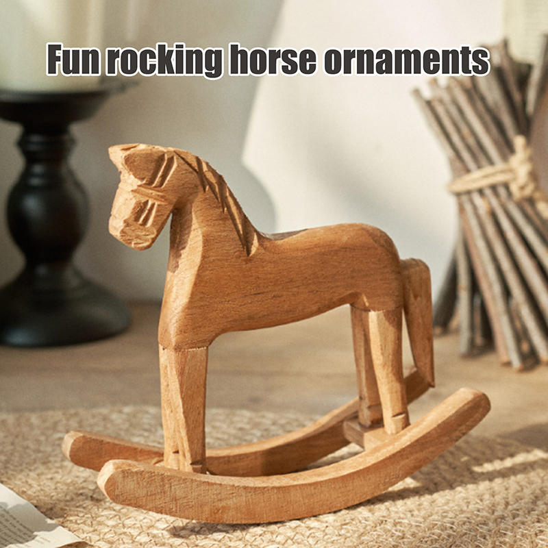 木製工芸品ロッキングホース像バランスアート置物家の装飾子供の - Kids Toys Horse のレビューと価格