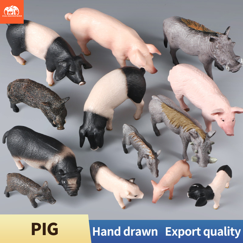 家禽農場動物アクションフィギュアセット - 豚、雌豚、ウシジ - Kids Toys Packaging のレビューと価格